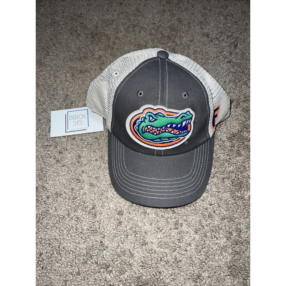 Florida Gators Hat Mens One Size Gray Snapback Cap NCAA Nylon Mesh Back Pre-ownd